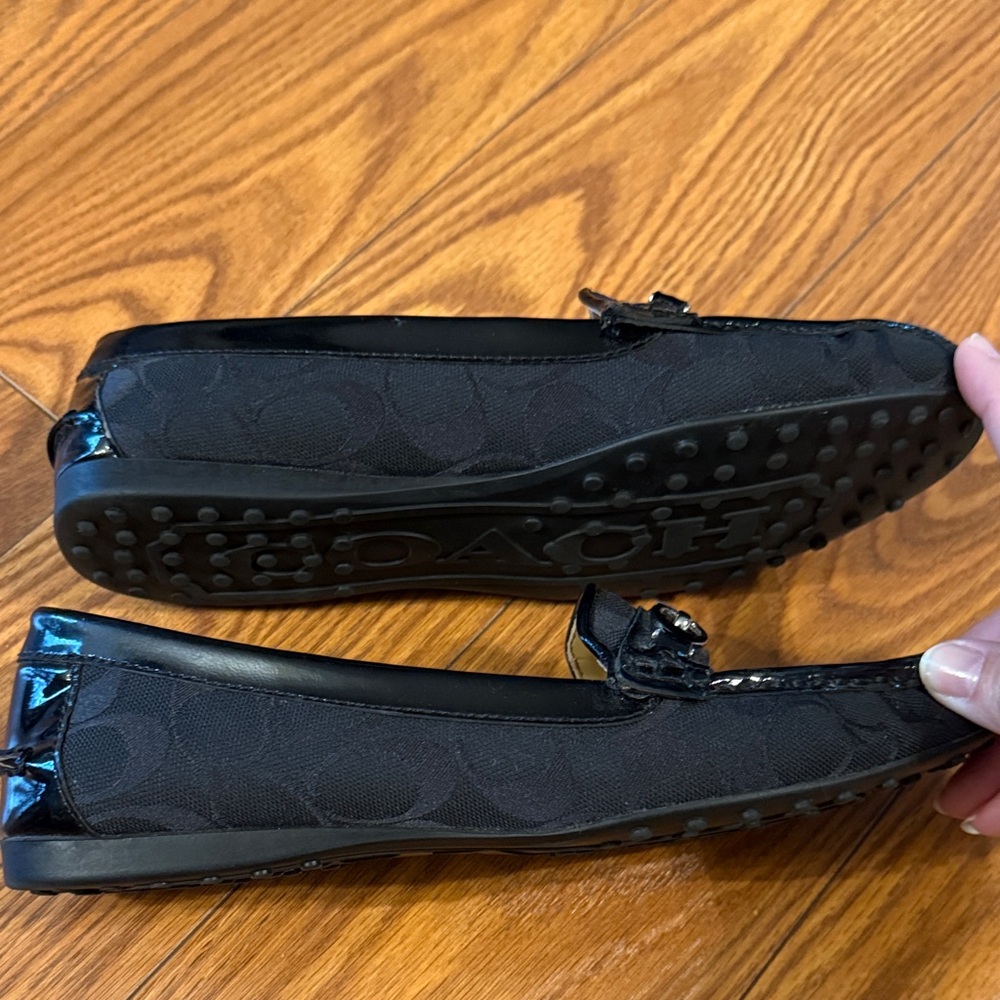 Coach Black Signature Fortunata Jacquard Loafers with Silver Horsebit - Picture 3 of 7